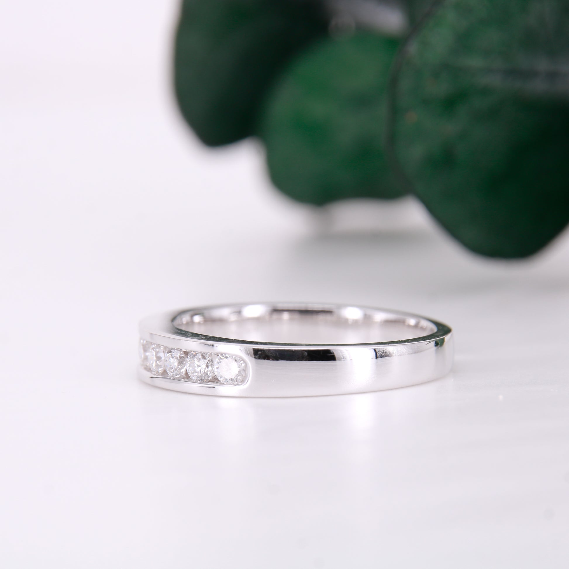 Secondhand Vintage 18ct White Gold Diamond Eternity ring, diamond wedding band channel set.