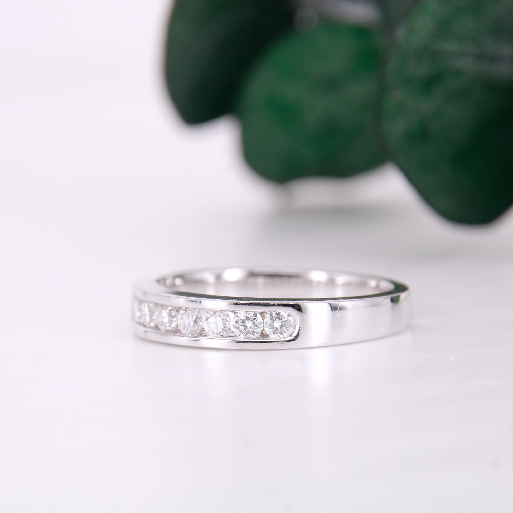 Secondhand Vintage 18ct White Gold Diamond Eternity ring, diamond wedding band channel set.