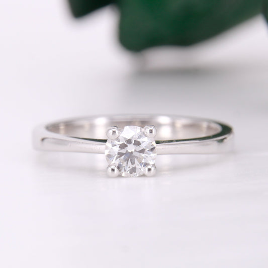 Preowned 0.40ct round brilliant cut solitaire diamond engagement ring