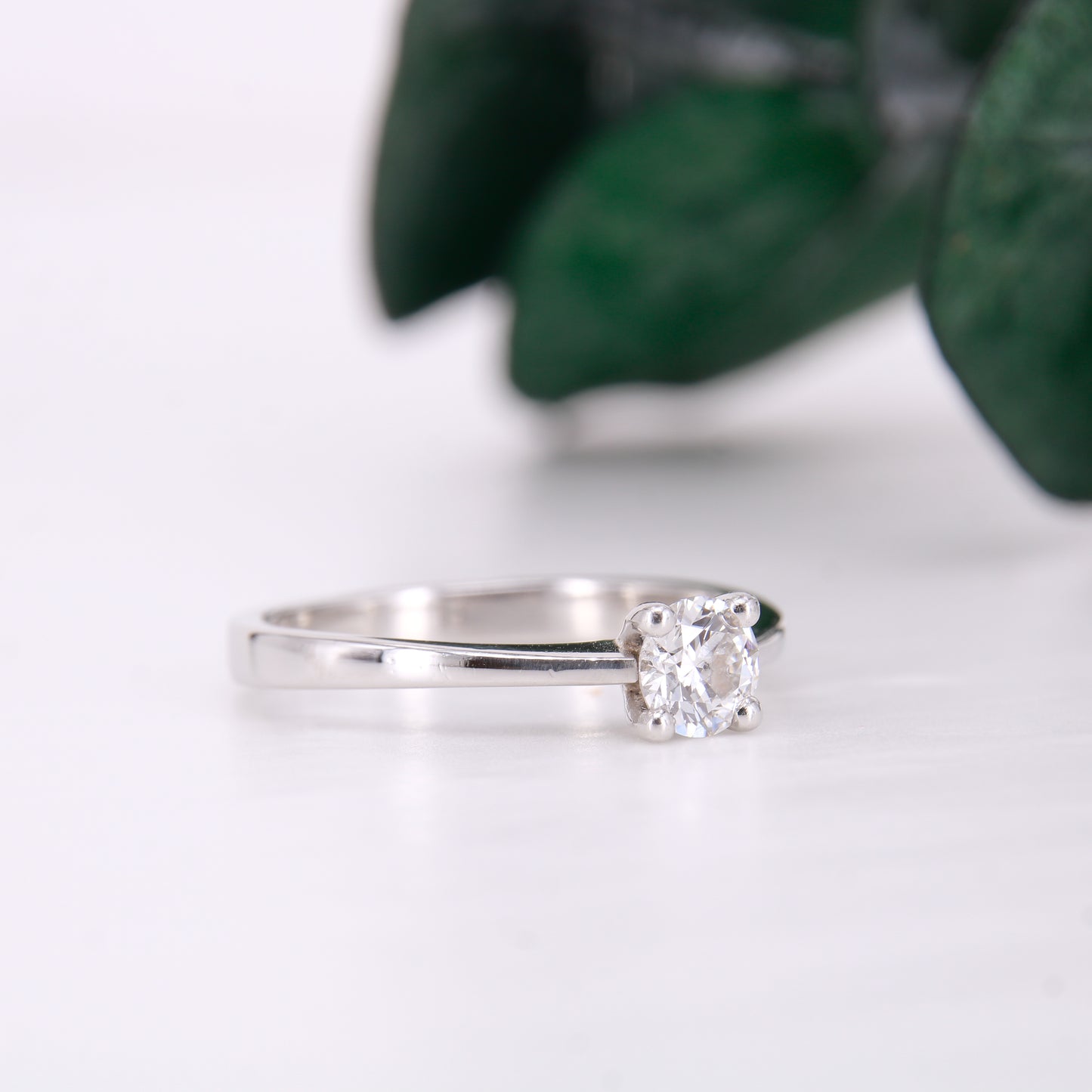 Preowned 0.40ct round brilliant cut solitaire diamond engagement ring
