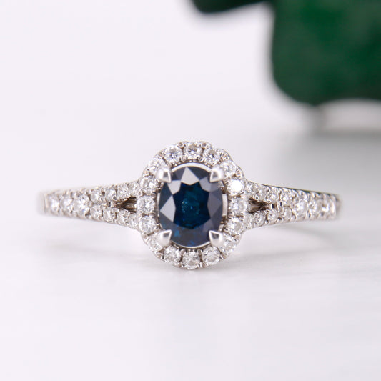 18ct White Gold Preowned Sapphire and Diamond Ring