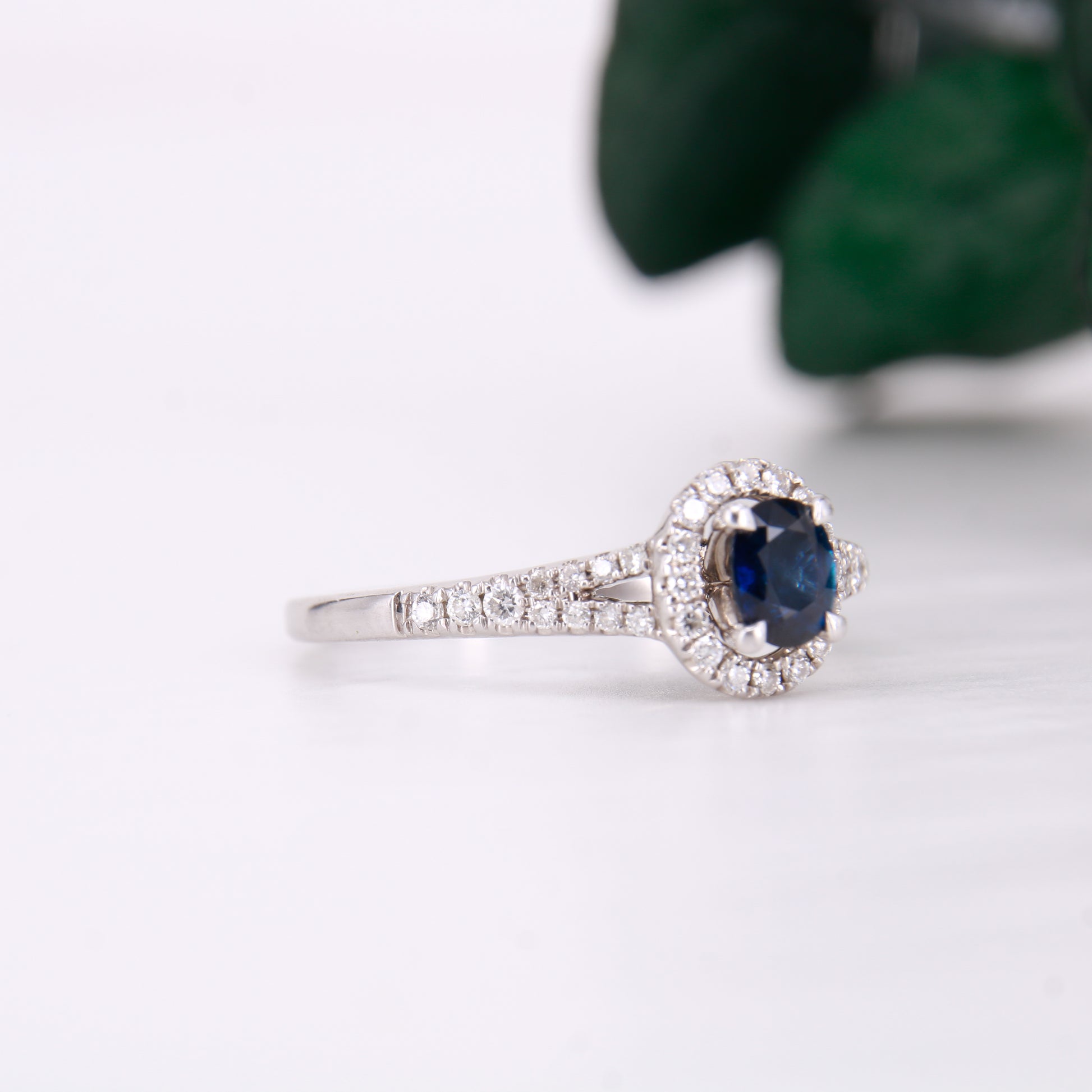 18ct White Gold Preowned Sapphire and Diamond Ring