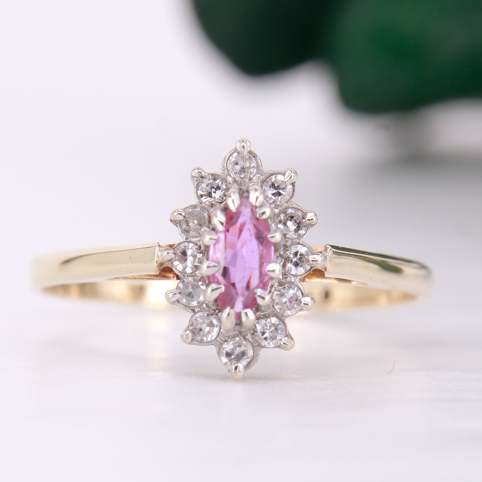 Secondhand Engagement Ring Pink Sapphire and Diamond Ring