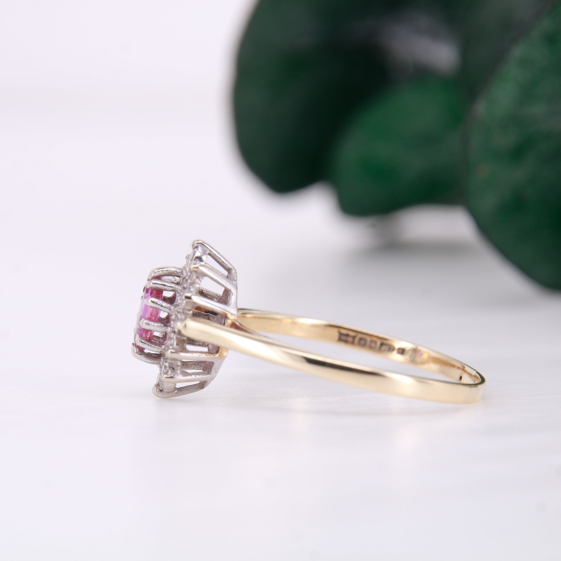 Secondhand Engagement Ring Pink Sapphire and Diamond Ring