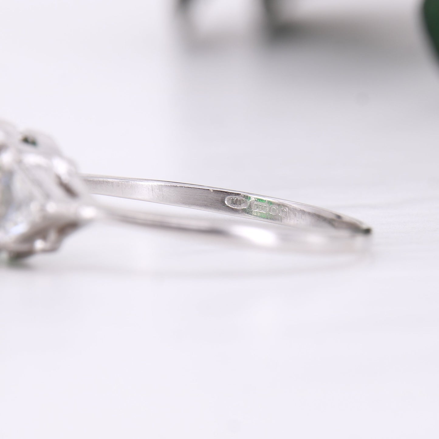 Emerald and Diamond 18ct Gold Ring Trilliant Cut 1.60ct