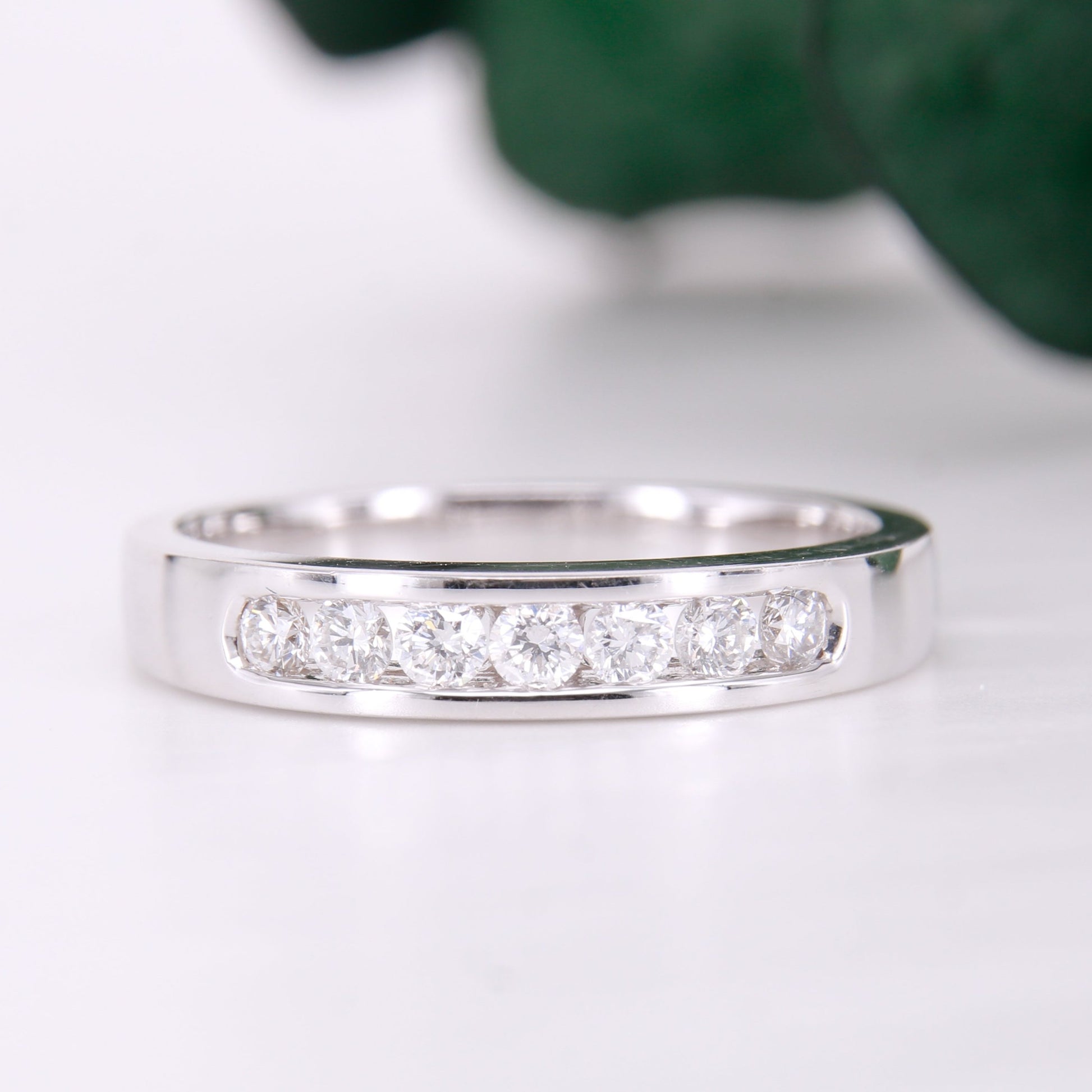 Secondhand Vintage 18ct White Gold Diamond Eternity ring, diamond wedding band channel set.