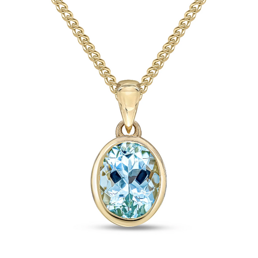 Aquamarine Oval Cut Pendant