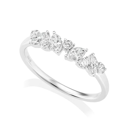 Mixed Cut Diamond Eternity Ring Platinum Marquise Cut Wedding Ring